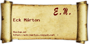 Eck Márton névjegykártya