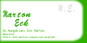 marton eck business card